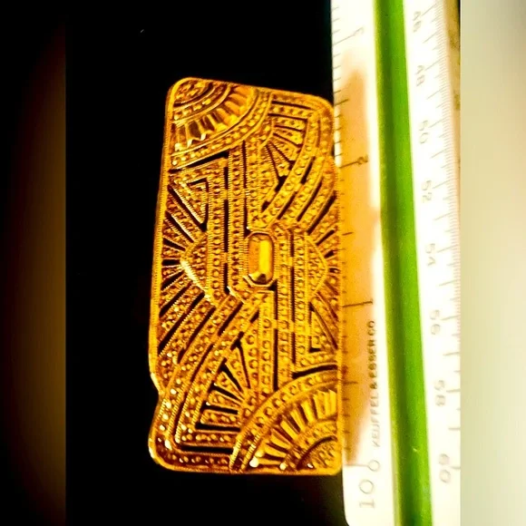 1928 Brand Art Deco Inspired Gold Rectangular Brooch - Picture 6 of 6